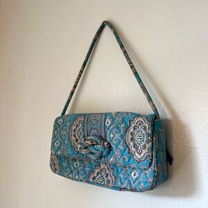 VERA BRADLEY Knot Just A Clutch Shoulder Bag, Totally Teal, Rare Retired